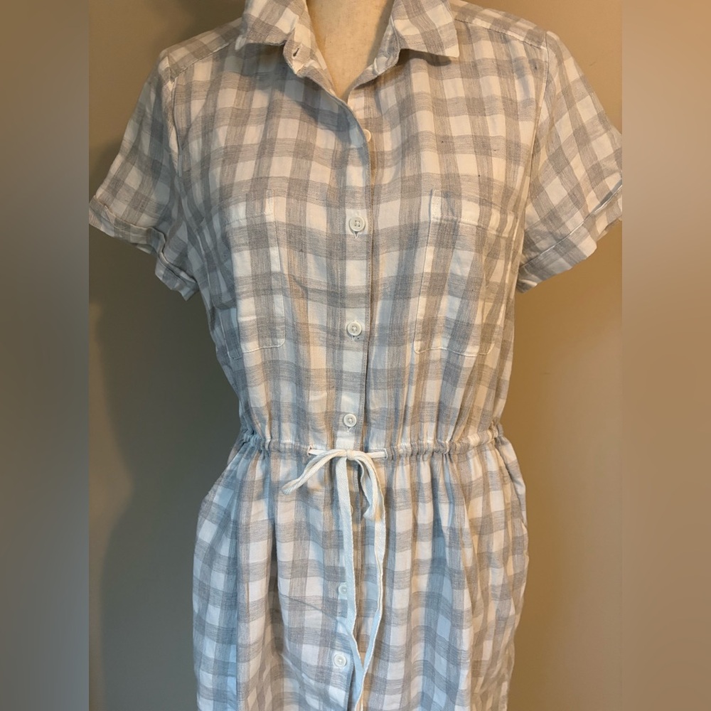 Beach Lunch Lounge Gray and White Gingham Plaid Dress | Women’s Sz M - Picture 10 of 14